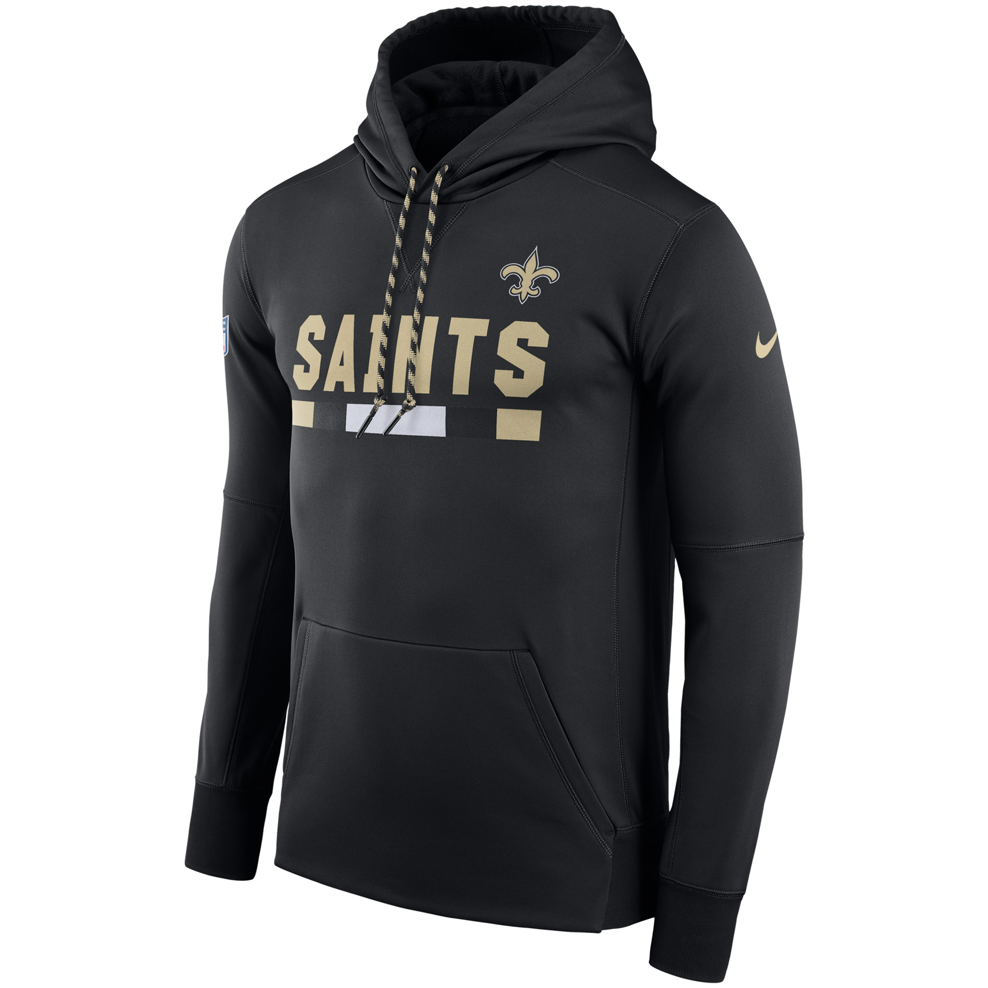 NFL Men New Orleans Saints Nike Black Sideline ThermaFit Performance PO Hoodie->new orleans saints->NFL Jersey